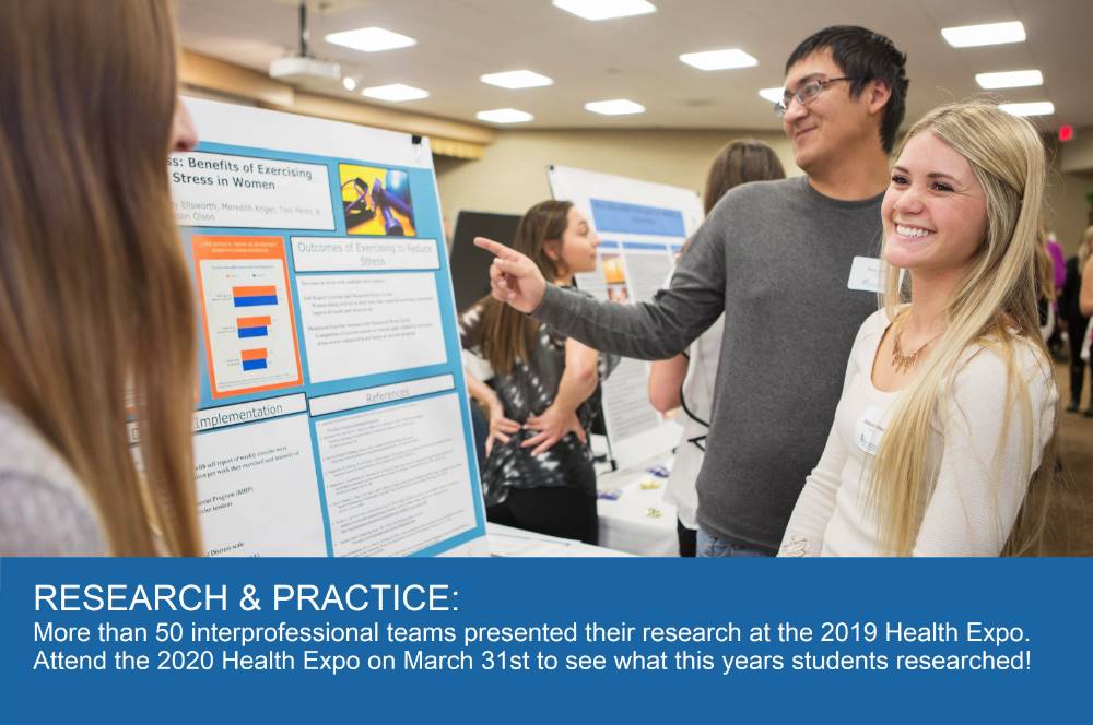 RESEARCH & PRACTICE: More than 50 Interprofessional teams presented their research at the 2019 Health Expo.